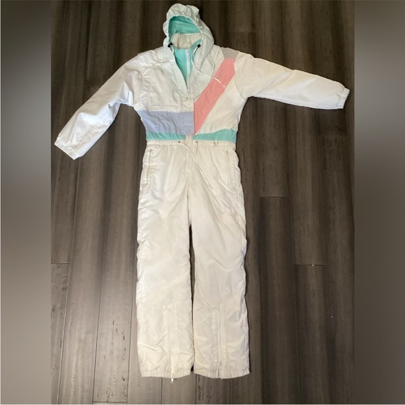 Obermeyer Gore-Tex Ski Snow Suit Size 4 White Vintage 80s great condition - Picture 2 of 6